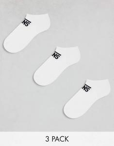 Vans – Комплект из 3 пар белых спортивных носков до щиколотки