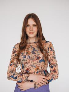 Топ RADADA Tulle Mesh, Nude