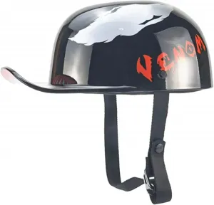 Полушлем-бейсболка для мотоцикла, винтажный открытый мотоциклетный шлем, шапка-череп для взрослых мужчин и женщин, полушлем, сертифицированный DOT ECE, для мопедов, скутеров, квадроциклов, реактивных мотоциклов DXDRT, Bright black