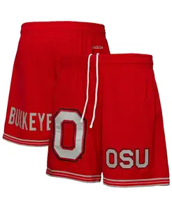 Мужские шорты Ohio State Buckeyes Team Origins сетчатые алого цвета Mitchell & Ness