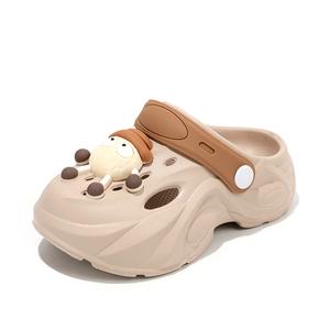 Детские тапочки с низким верхом, устойчивые к истиранию, дышащие, быстросохнущие, увеличивающие рост, для детей NEZHACHAOHAI, бежевый/хаки