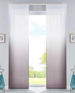 Комплект из 2 раздвижных штор, панельных штор с принтом »Izmir« ВxШ 245x60 см волна разноцветный микро-сатин непрозрачный полупрозрачный с тележкой для панелей, 2022400B-2 Astek, коричневый