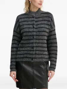 Полосатый кардиган на пуговицах Gestuz, серый