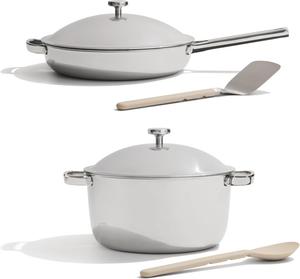 Набор посуды для приготовления Our Place Titanium Pro Cookware Duo, серебристый