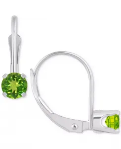 Серьги с аметистом-солитером (1/2 карата) из 14-каратного белого золота (также с дополнительными драгоценными камнями) Macy'S, peridot