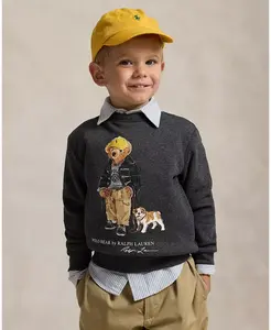 Толстовка Polo Bear из меланжевого флиса для малышей и мальчиков Polo Ralph Lauren, серый