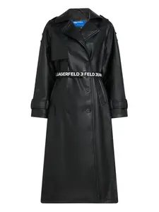 Тренч из искусственной кожи Karl Lagerfeld Jeans, черный