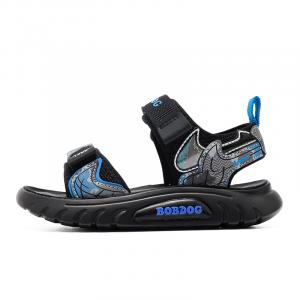 Детские сандалии с низким верхом, нескользящие, износостойкие, дышащие BOBDOG, черный/синий