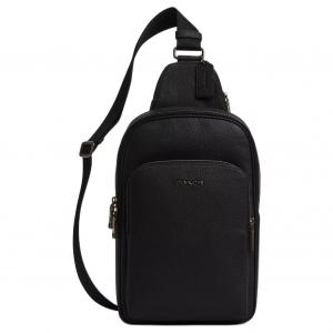 Кожаная сумка-слинг ETHAN Trumpets мужская black COACH, Set (Bag+Dust Bag)