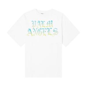 Футболка Palm Angels Hue Gothic Logo Over T-Shirt 'White/Multicolor', белый