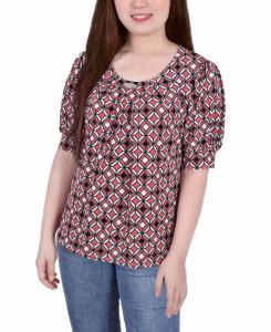 Женский топ missy с короткими рукавами и объемными рукавами NY Collection, мульти