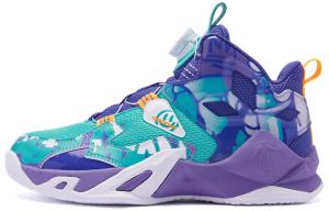 Детские баскетбольные кроссовки GS Low-top Green/Purple Qiaodan, фиолетовый