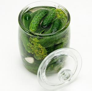 Банка для консервирования огурцов Банки для консервирования Банка для хранения 0,9 литра стеклянная с крышкой Chomik