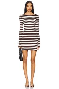 Мини-платье из вязаного трикотажа Luca Frankies Bikinis, brown sugar stripe