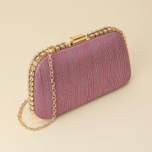 Вечерняя сумочка-клатч через плечо с отделкой стразами FASHNZFAB, фуксия