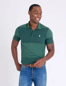Футболка-поло U.S. Polo Assn White Label Yarn Dye Stripe Jersey, темно-зеленый
