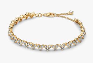 Браслет Pandora Triple Stone Heart, золото