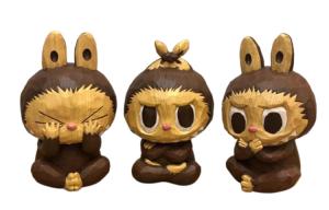 Labubu Не вижу, не слышу, не говорю, набор модных фигурок 35cm POP MART