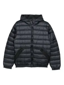 Стеганая куртка с капюшоном C.P. Company Kids, синий