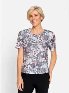 Рубашка с круглым вырезом цвета экрю и принтом пыльной розы WITT WEIDEN