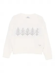 Свитер, украшенный стразами Il Gufo, белый