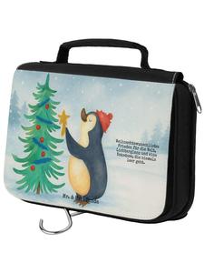 Mr. & Mrs. Panda Косметичка с изображением пингвина и рождественской елки, белого цвета