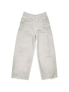 Джинсы с залатанными потертостями Acne Studios, бежевый