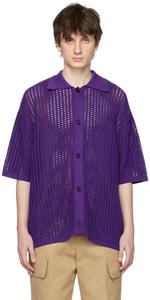 Фиолетовая рубашка с фурнитурой Wooyoungmi