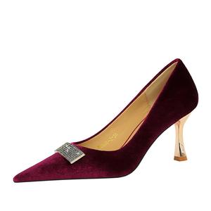 QITUMAUL Фиолетовые женские туфли на тонком каблуке 7 см, цвет Purple[Heel Height 7cm]