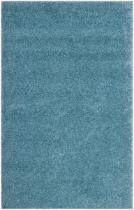 Ковер SAFAVIEH, 201 x 201 см, Arizona Shag Collection, Aqua, сплошной дизайн, без линьки и простой в уходе, идеально подходит для помещений с высокой проходимостью в гостиной, спальне (ASG820T)