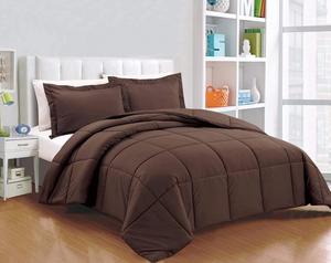 Dainty Homes Комплект постельного белья Cal-King однотонный кофейный Coffee