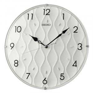 SEIKO Часы Sweeping Seconds Movement Plexiglass Crystal Wall Clock Unisex White