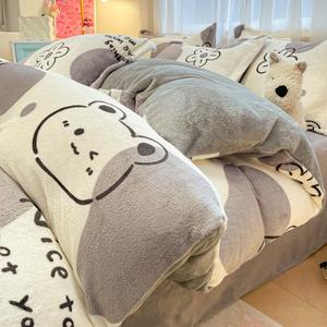 Disney Зимнее одеяло из молочного вельвета, комплект постельного белья 150х200 см (пододеяльник, простыня, наволочка), наполнитель 3 кг, двусторонний флис, легкая чистка