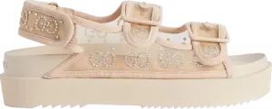 Кроссовки Gucci Wmns GG Sandal Crystals - Rose Beige, бежевый