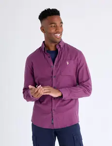 Рубашка U.S. Polo Assn Long Sleeve Houndstooth Peached Twill, темно-розовый