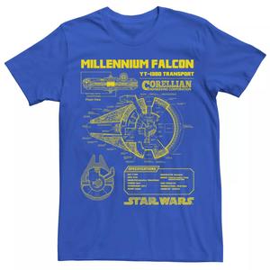 Мужская футболка Star Wars Millennium Falcon Schematics Licensed Character