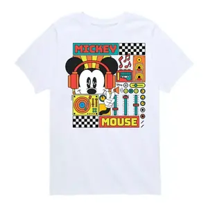 Футболка с рисунком Микки Мауса и ритмичными волнами для мальчиков 8-20 лет Disney, белый