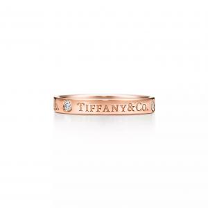 Кольцо Tiffany & Co Band, розовое золото/бриллианты