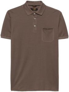 Moorer рубашка поло из ткани пике, коричневый