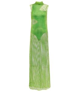 Платье макси из сетки Stella McCartney, Green Fluo