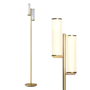 Современный напольный светильник Gemini с регулируемой яркостью и светодиодной подсветкой в виде дерева (163 см) Brightech, старинная латунь