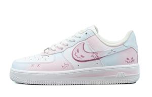 Nike Технология амортизации Air Force 1, износостойкие низкие скейтбордские кроссовки unisex белый розовый синий