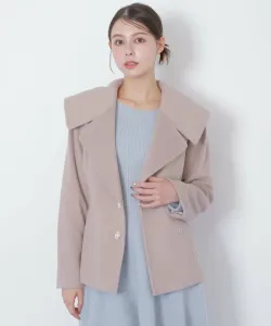 Короткое пальто с пуговицами и большим воротником Jill By Jill Stuart, цвет Mocha Beige