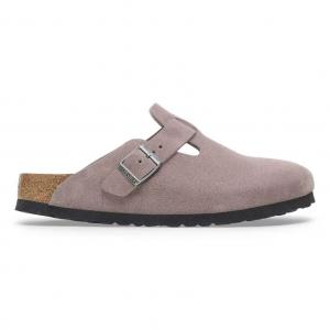 Сандалии-клоги Birkenstock Boston Soft Footbed Suede Leather, фиолетовый
