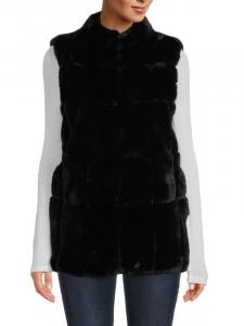 Стеганый жилет из искусственного меха BELLE FARE Black