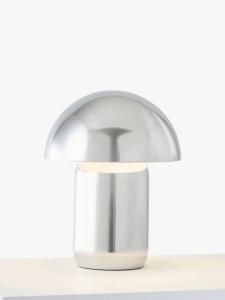 Перезаряжаемая регулируемая настольная лампа Mushroom John Lewis, Polished Chrome