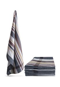 10 кухонных полотенец в полоску Toffee Stripe Aspero, серый