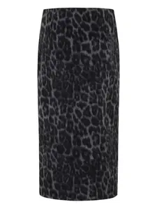 Юбка-карандаш с леопардовым принтом Federica Tosi, серый