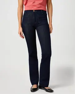 Женские джинсы-клеш средней посадки Wrangler, темно-синий