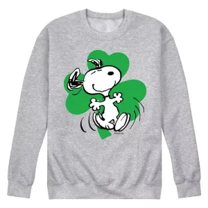 Мужская флисовая толстовка с принтом «Peanuts Dancing Snoopy Shamrock» Licensed Character, серый